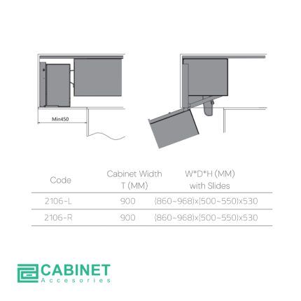 مجیک کرنر کابینت زمینی WB2106S ملونی - Melloni
